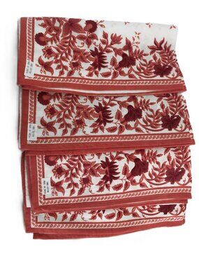 Floral Cotton Artsy Napkins Set of 6 NWT Dusty Rose Floral Print